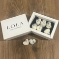 Lola Home Fragrance white gift box with 10 heart-shaped wax melts